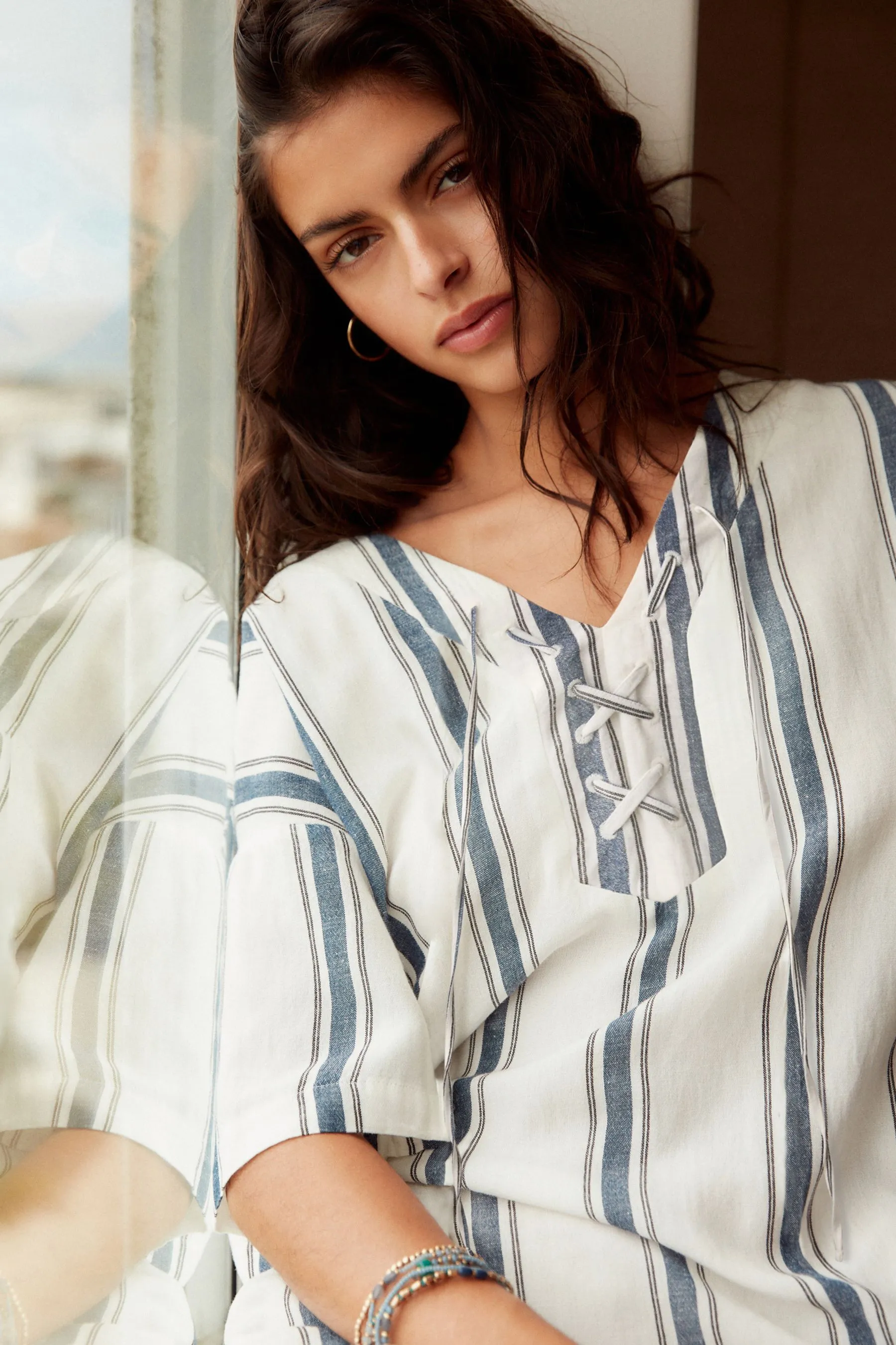 Caftano oversize copricostume in lino