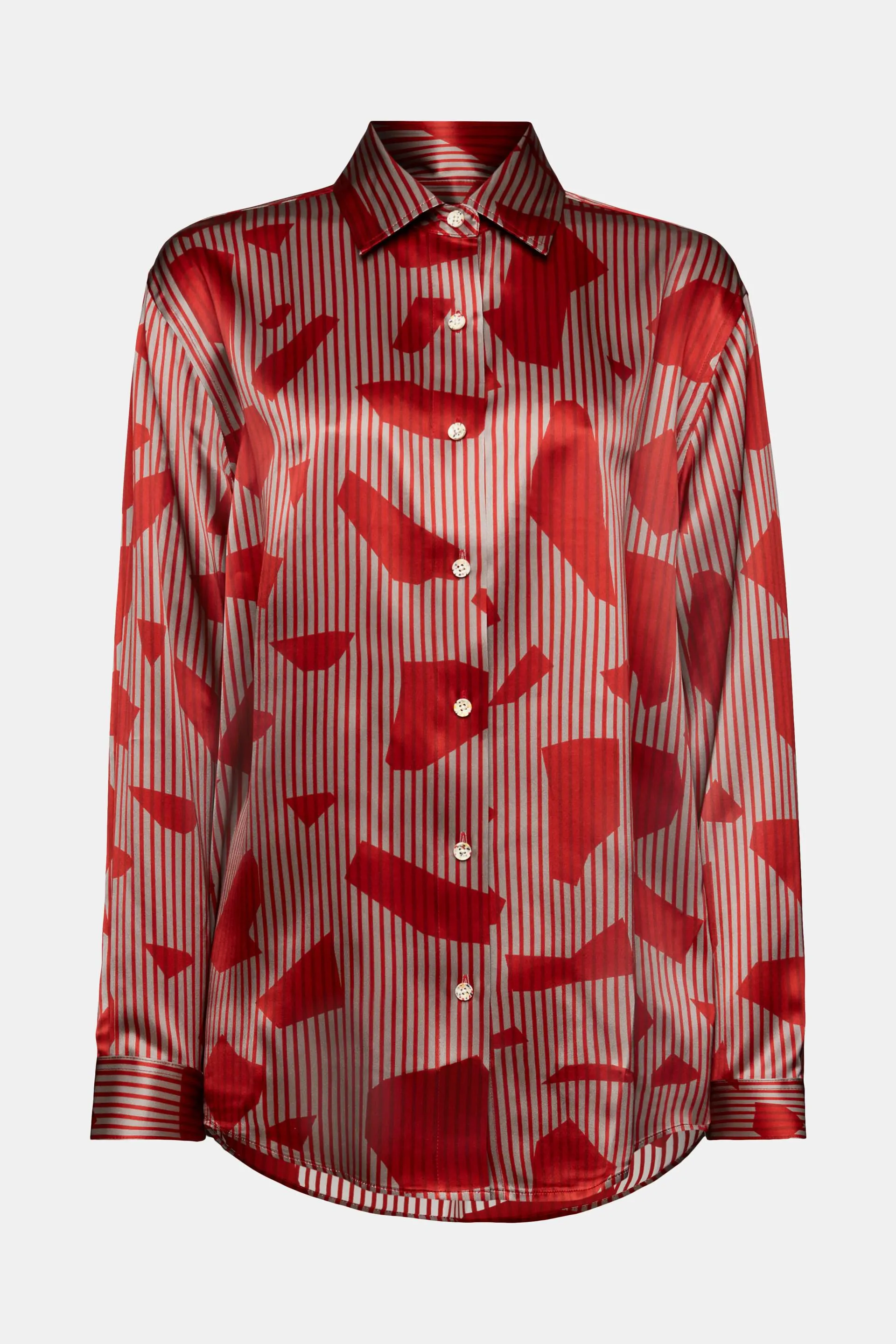Camicia con bottoni in seta stampata