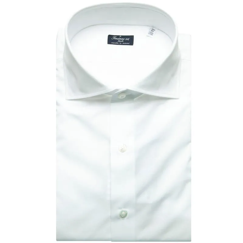 Camicia Eduardo bianca cucita a mano 