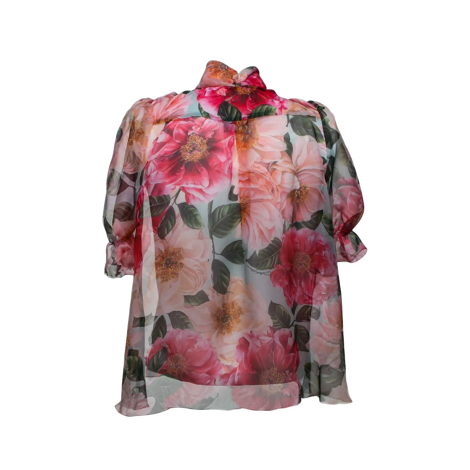 Camicia Floreale In Seta Bambina