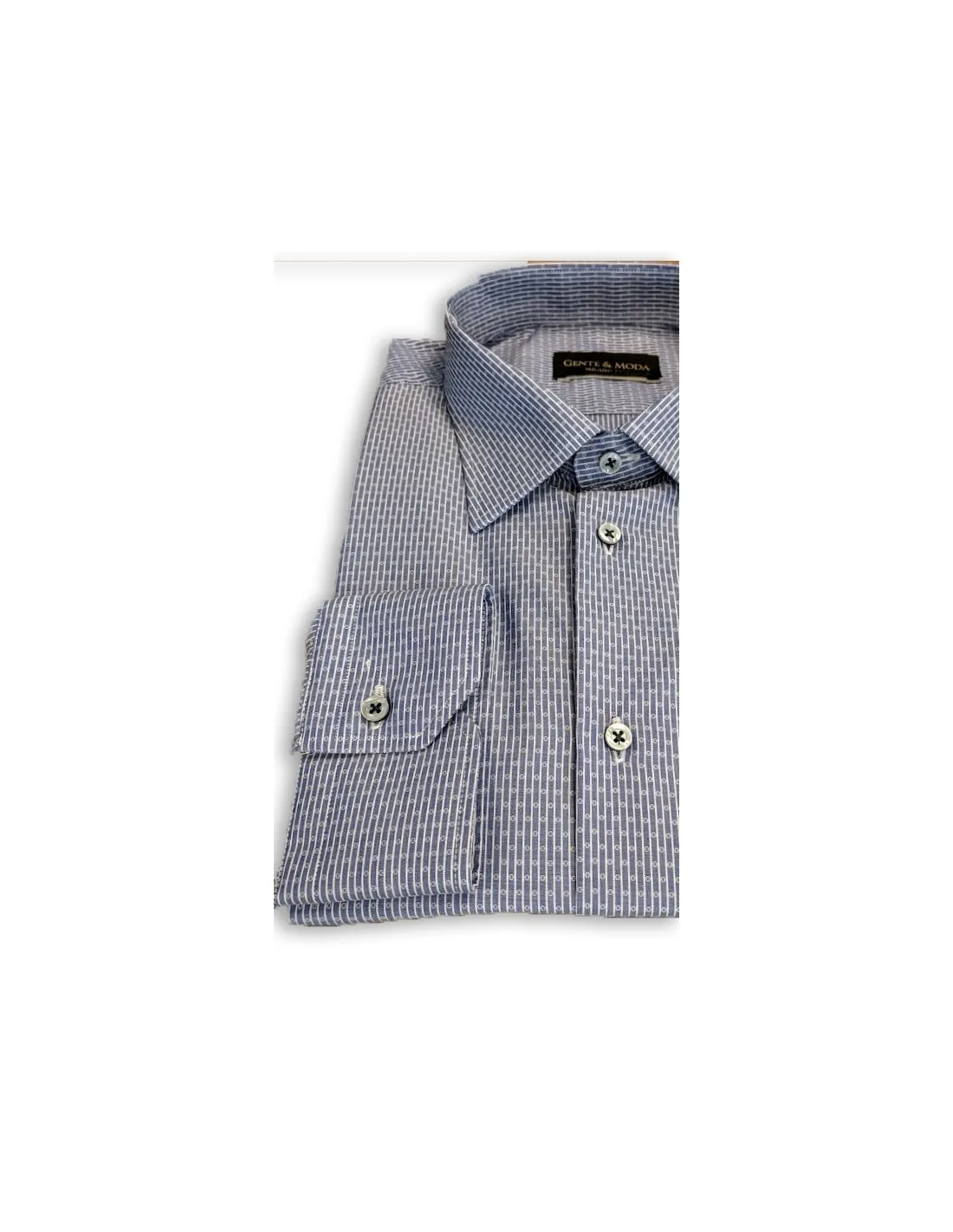 Camicia in cotone microdisegno collo italiano easy taglie forti