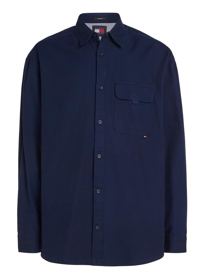 Camicia Tommy Jeans Varsity Explorer blu navy uomo