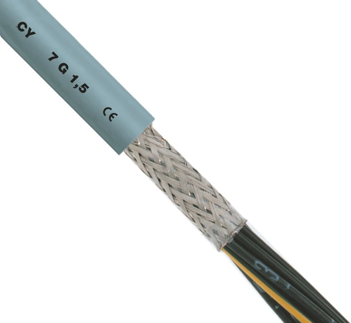 Cavo industriale multipolare schermato a 5 cond. 1 mm², 17 AWG, 300/500 V, Ø8mm, L. 50m