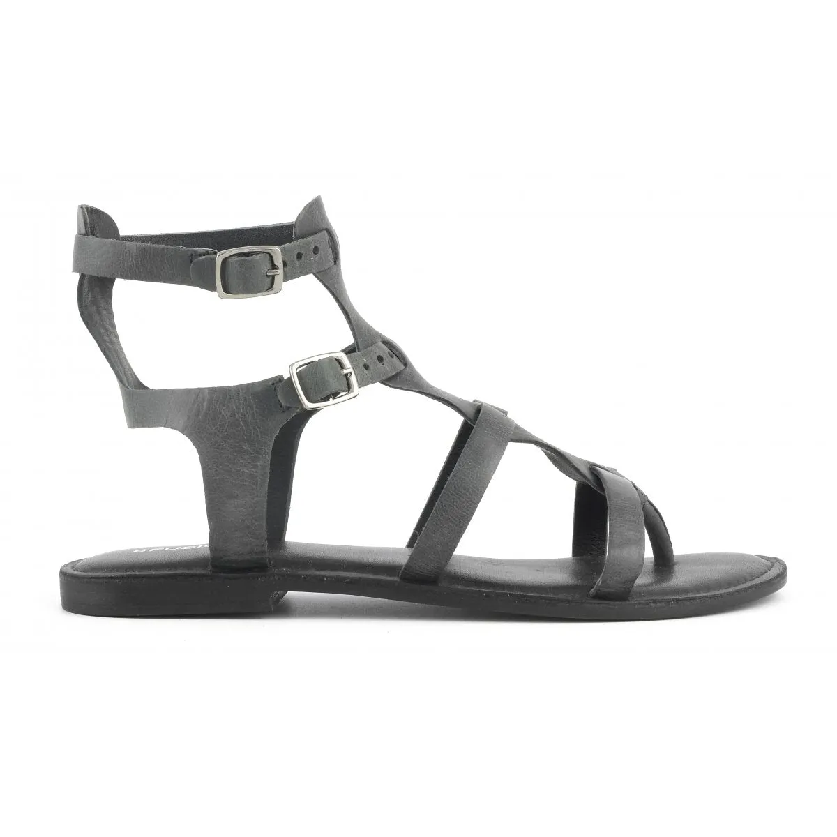CB FUSION - SANDALO GLADIATORE IN PELLE LAMINATA