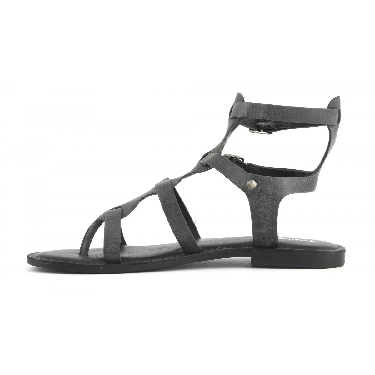 CB FUSION - SANDALO GLADIATORE IN PELLE LAMINATA