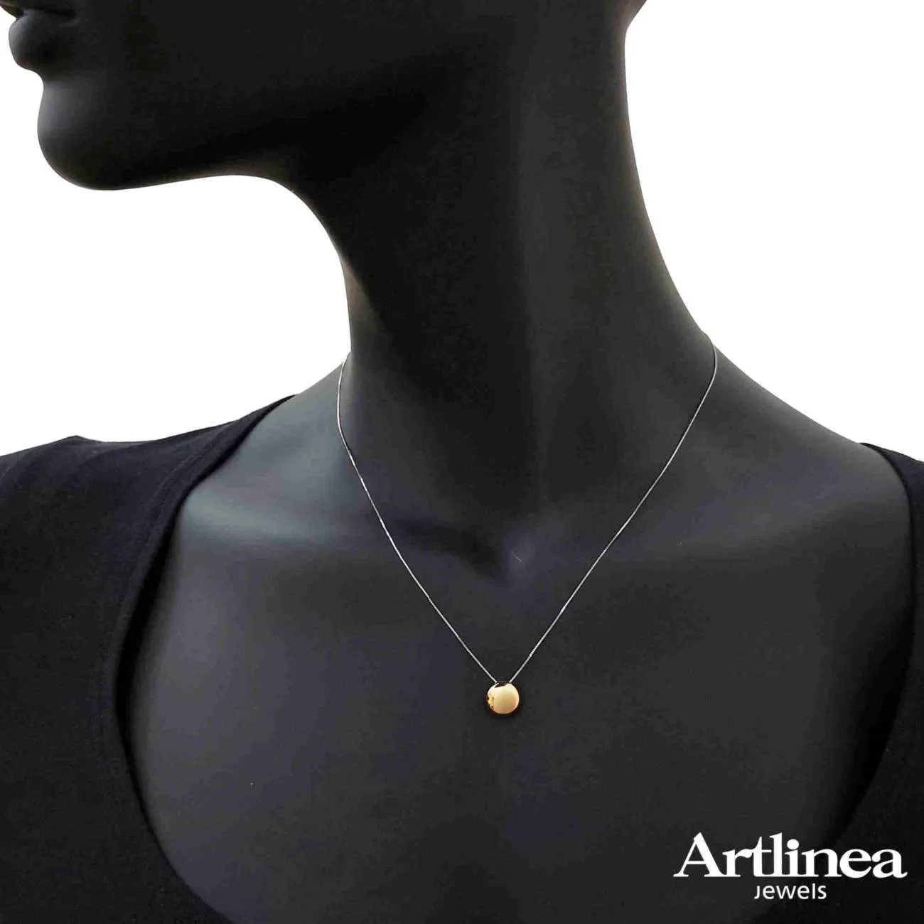 Collana Artlinea glam in oro bianco e giallo ref.  CEA2546-LN