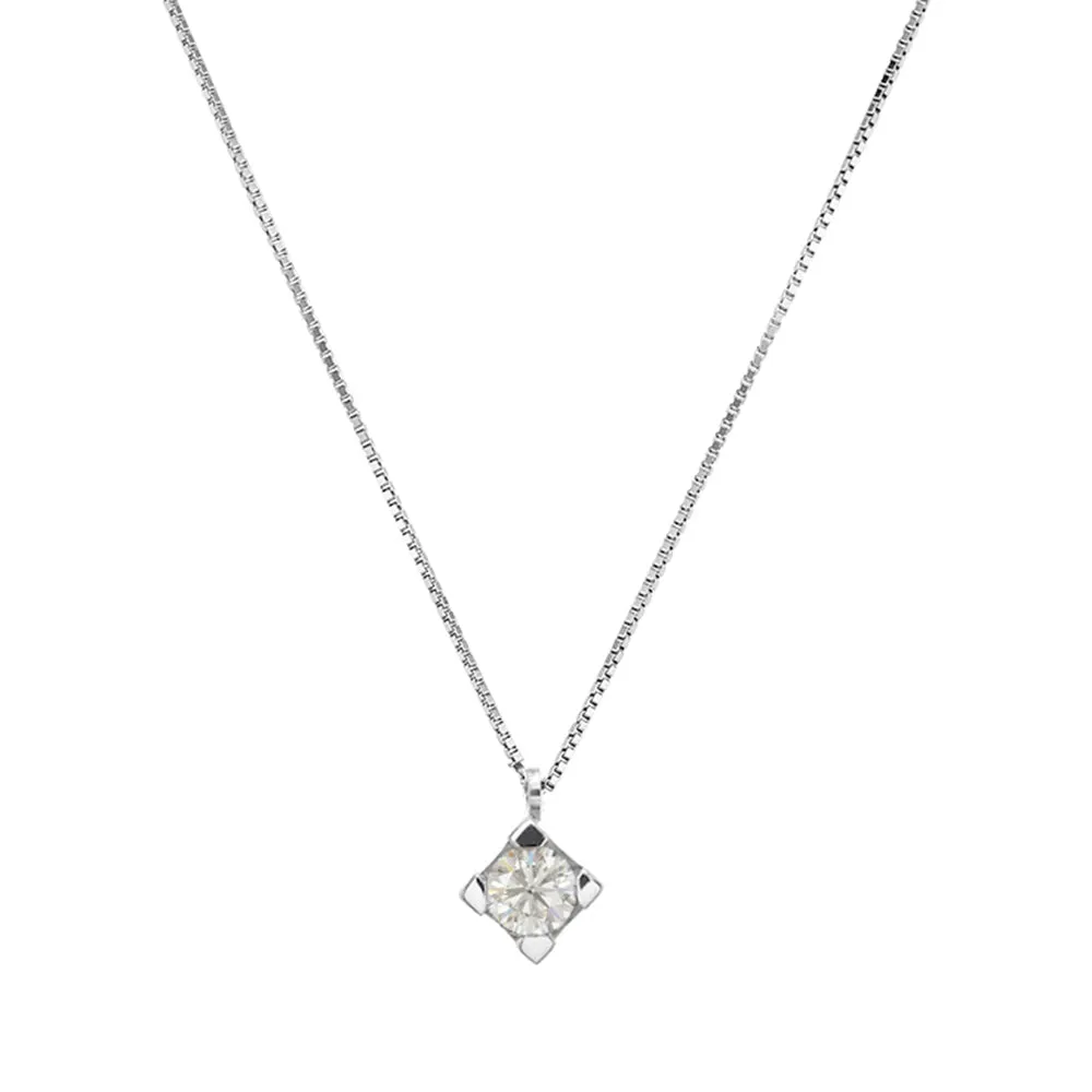 Collana Punto Luce in Oro Bianco con Diamante Davite & Delucchi