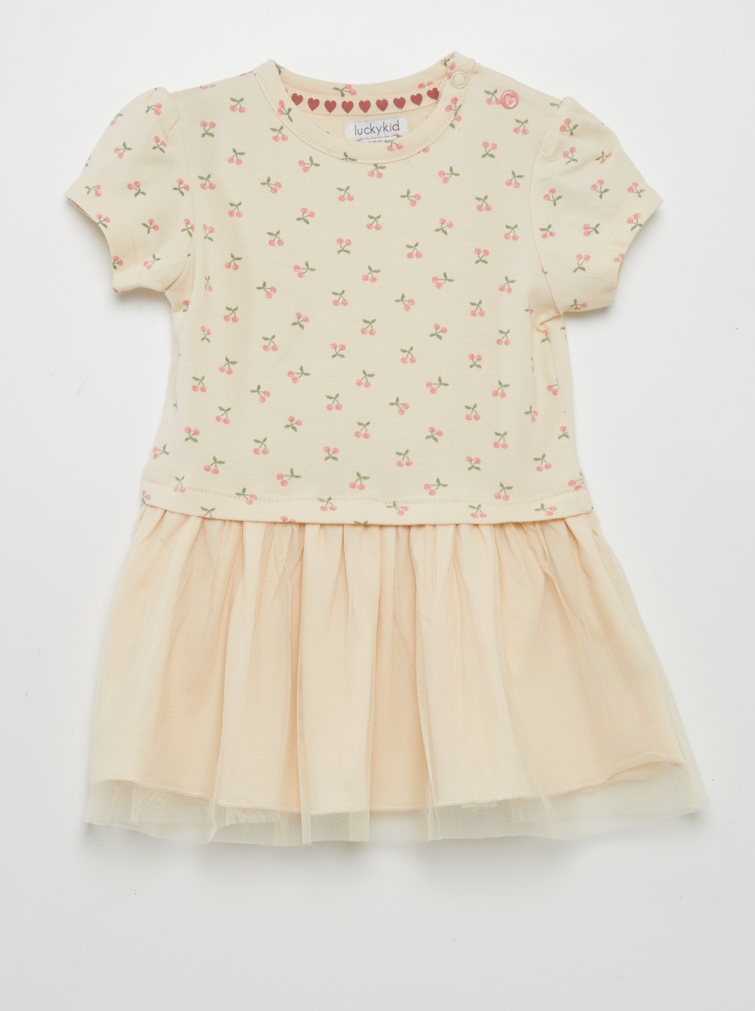 Completo abito + leggings + fascia - 3 pezzi - BEIGE