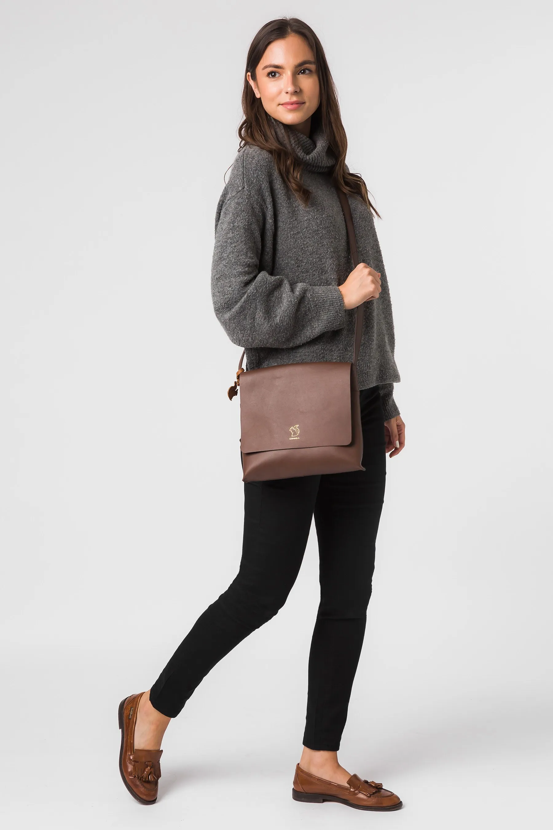 Conkca - Bale - Borsa a tracolla in pelle concia vegetale    