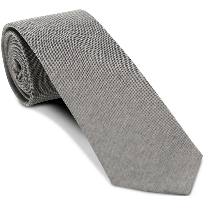 Cravatta in seta melange intrecciato grigio