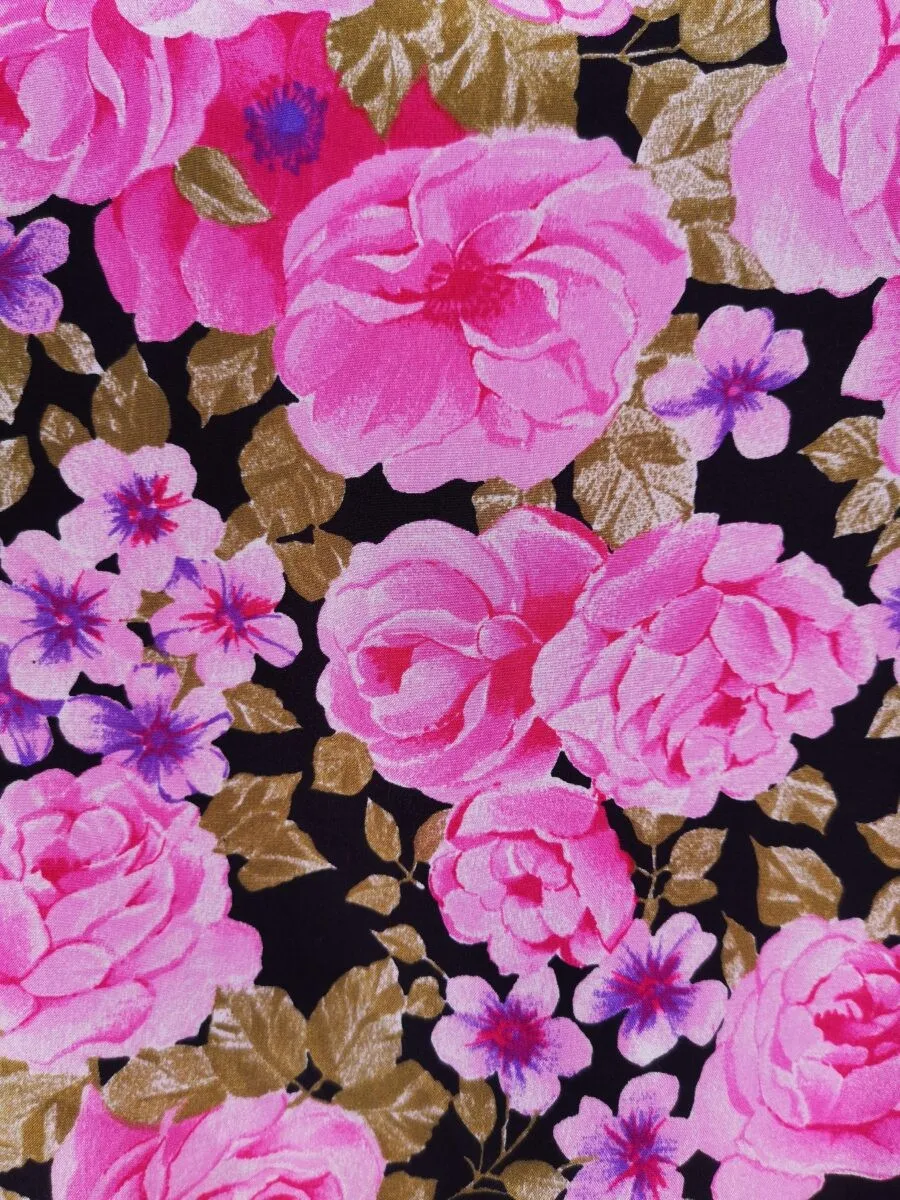 Crop top sartoriale in pura seta fantasia floreale