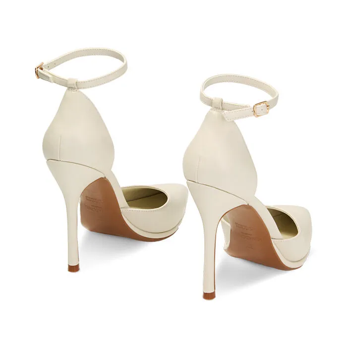 Décolleté Open Shank panna, tacco 10 cm