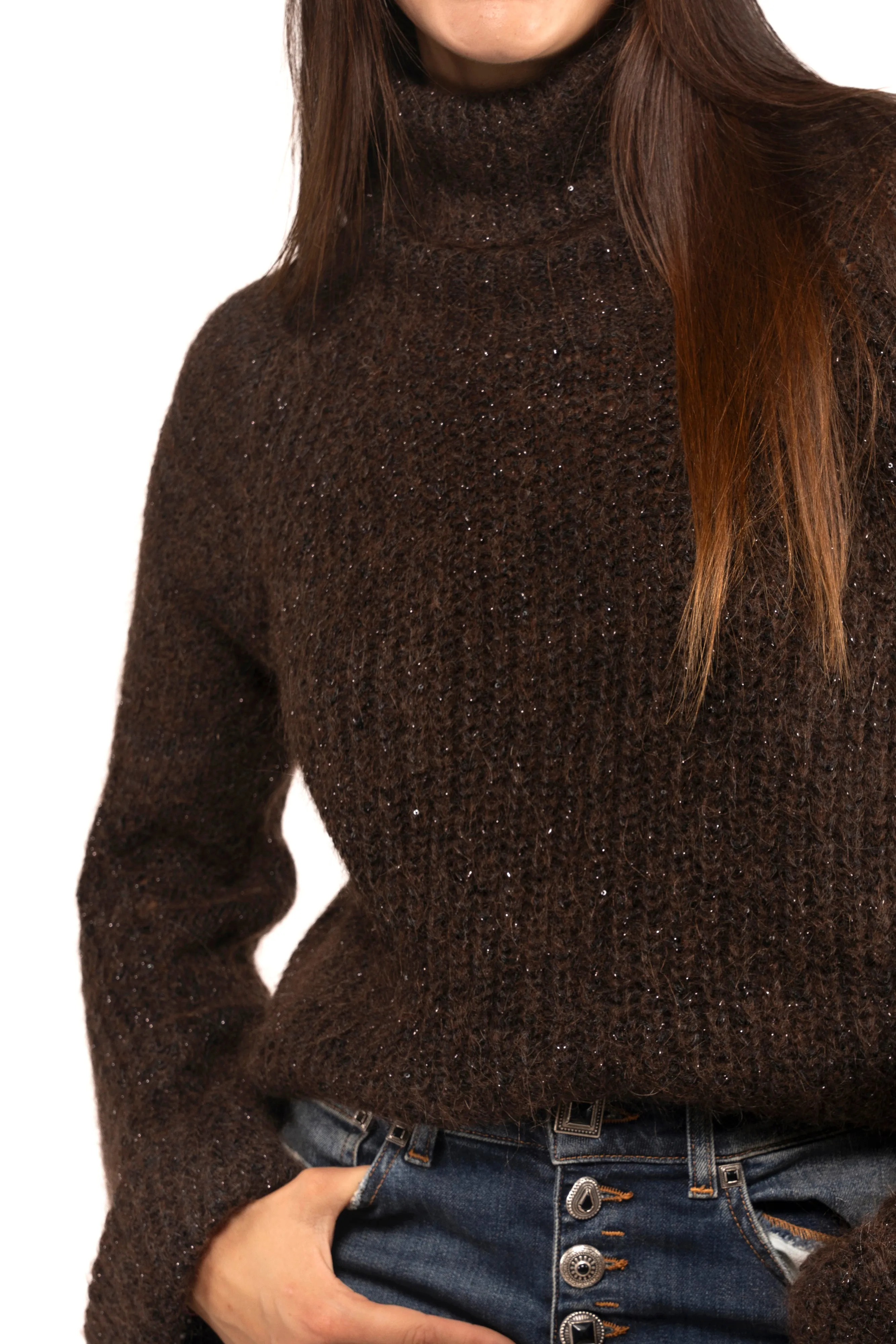 D.EXTERIOR MAGLIA COLLO ALTO ALPACA LUREX