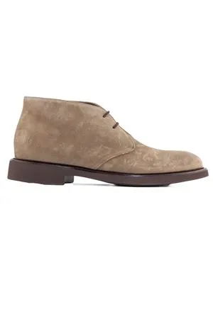 DOUCAL'S Calzature,Stivaletti Polacchino in camoscio di visone beige 