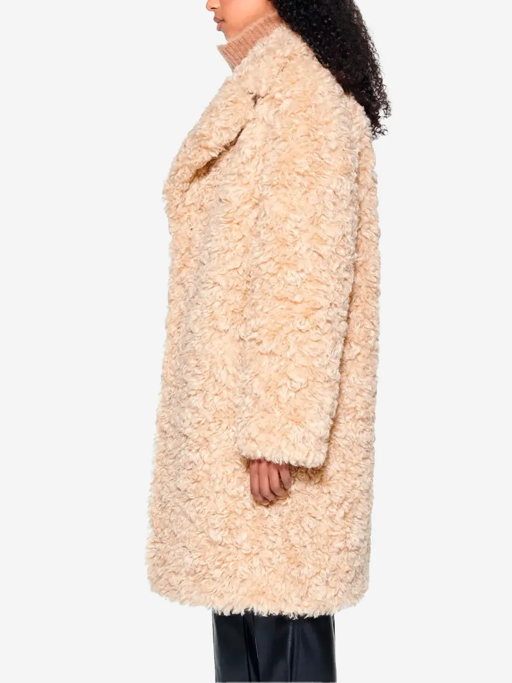 Ecopelliccia Camille Cocoon coat beige
