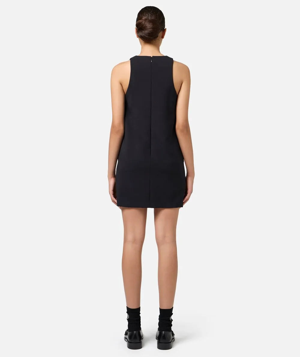 ELISABETTA FRANCHI--Miniabito boxy in crêpe con collana