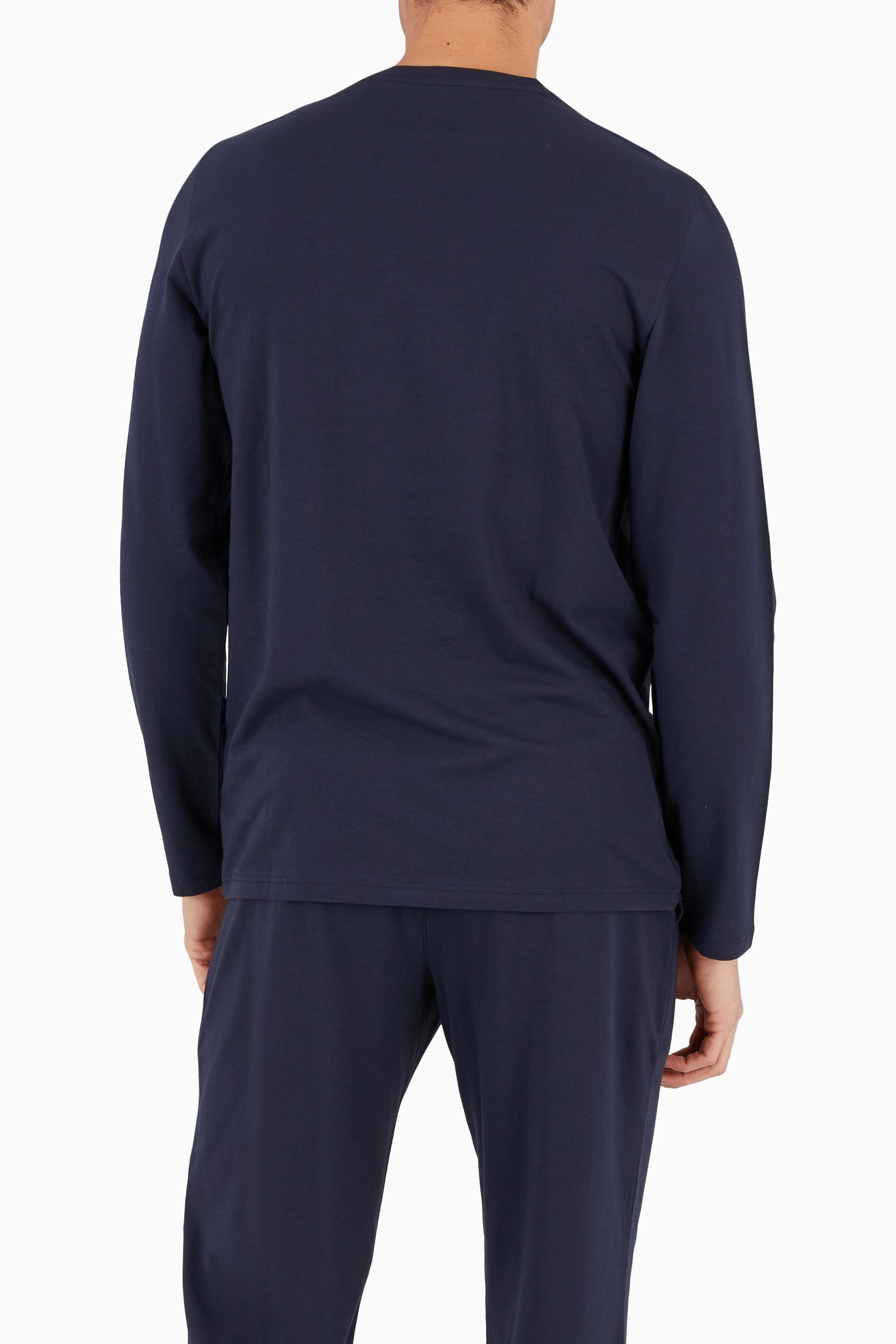 Emporio Armani - Blu navy - Pigiama lungo con logo
