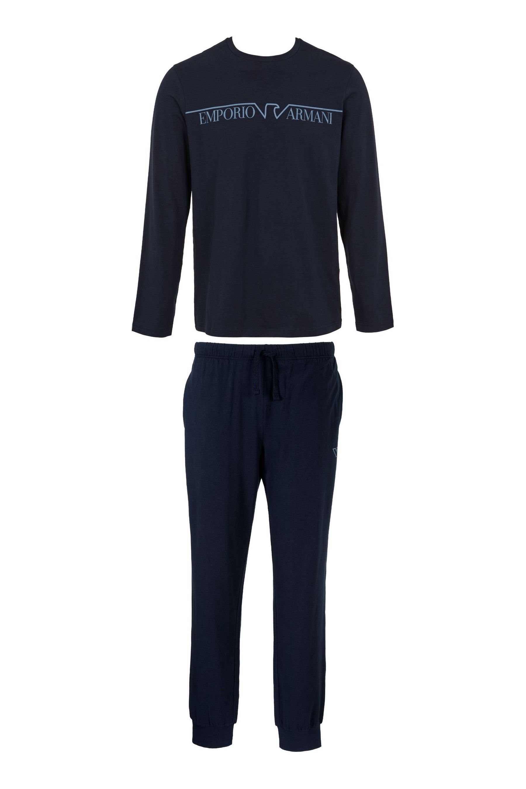Emporio Armani - Blu navy - Pigiama lungo con logo