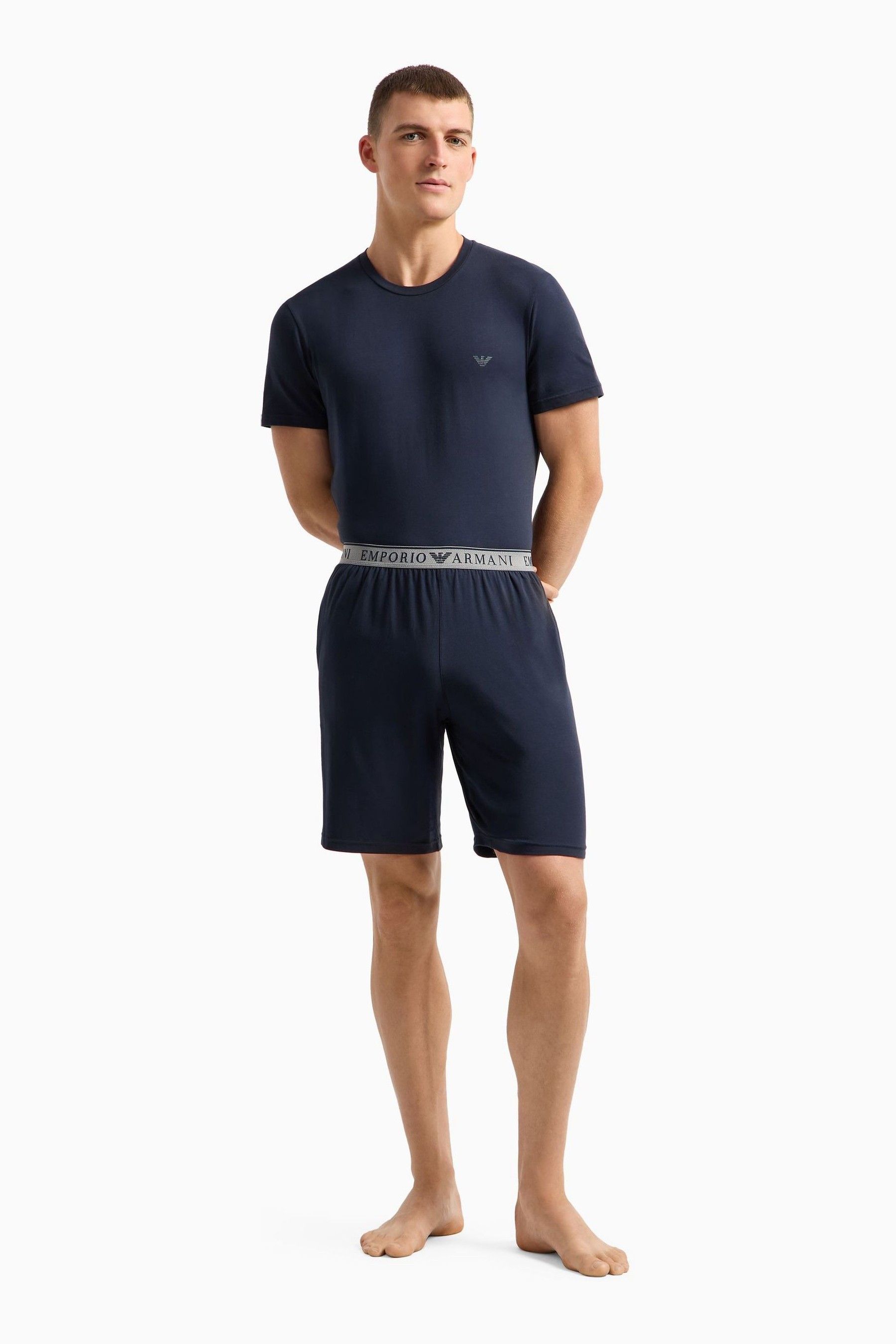 Emporio Armani Pigiama corto con logo in vita