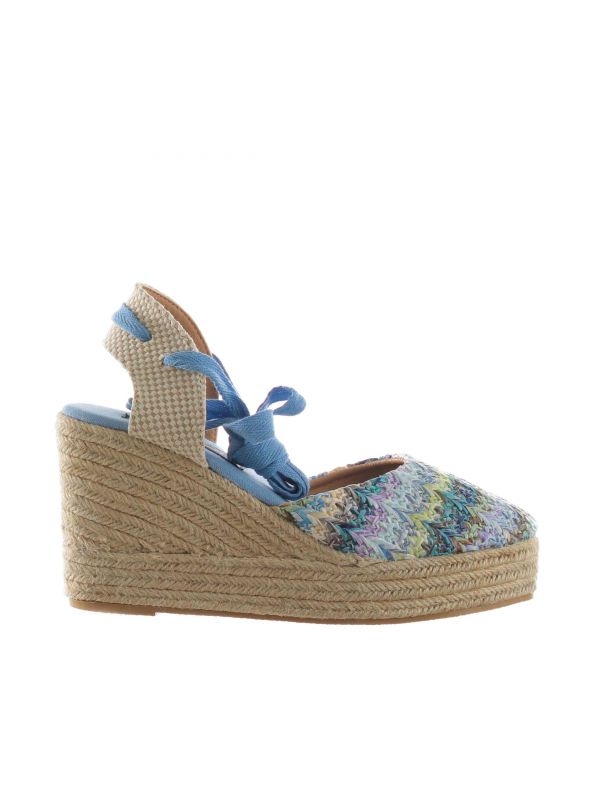 Espadrillas in raffia con zeppa