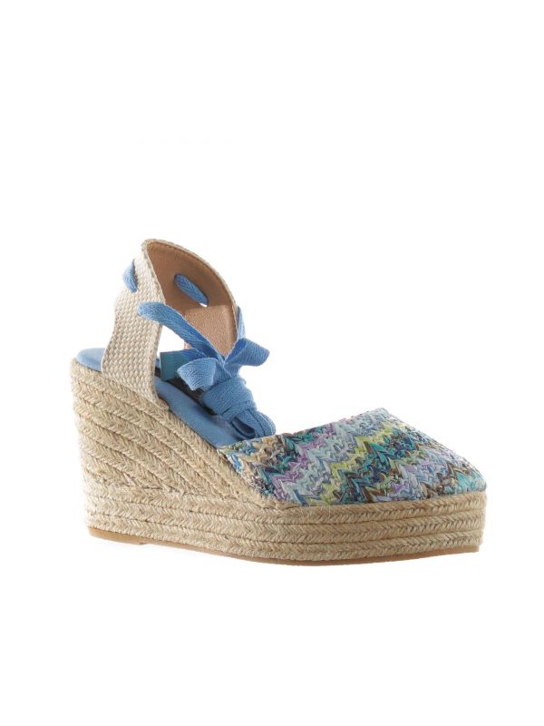 Espadrillas in raffia con zeppa