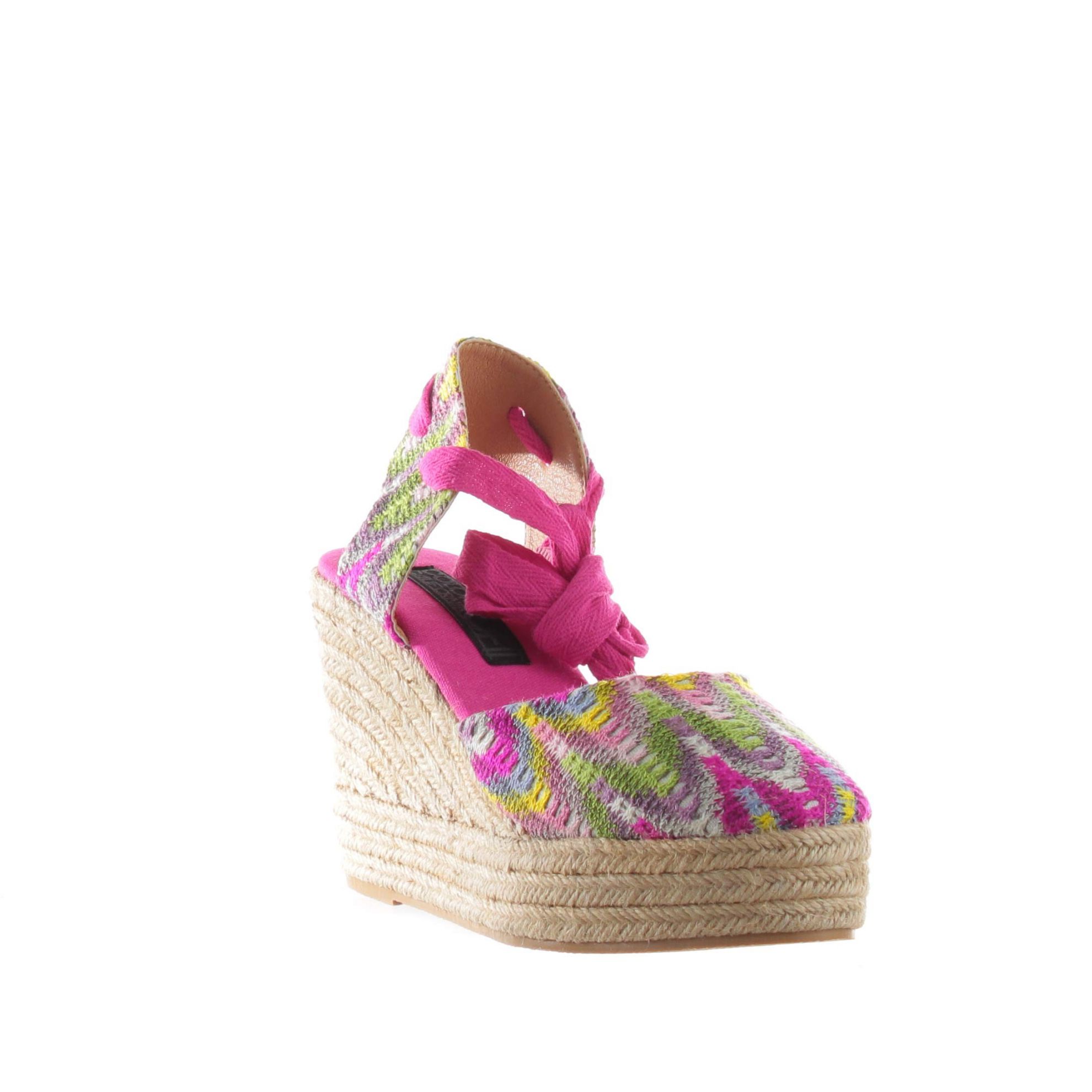 Espadrillas in tessuto con zeppa