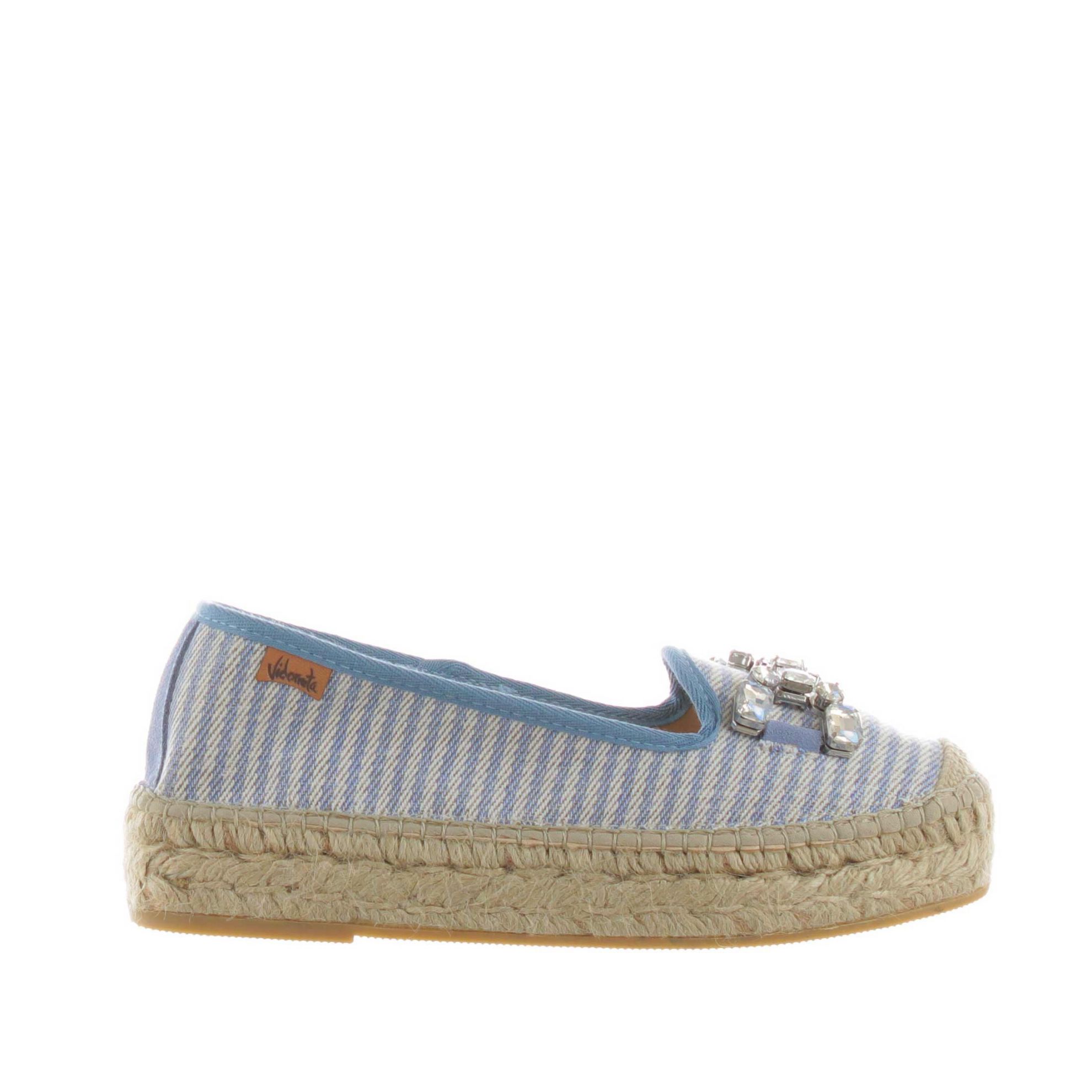 Espadrillas loafer in tessuto rigato