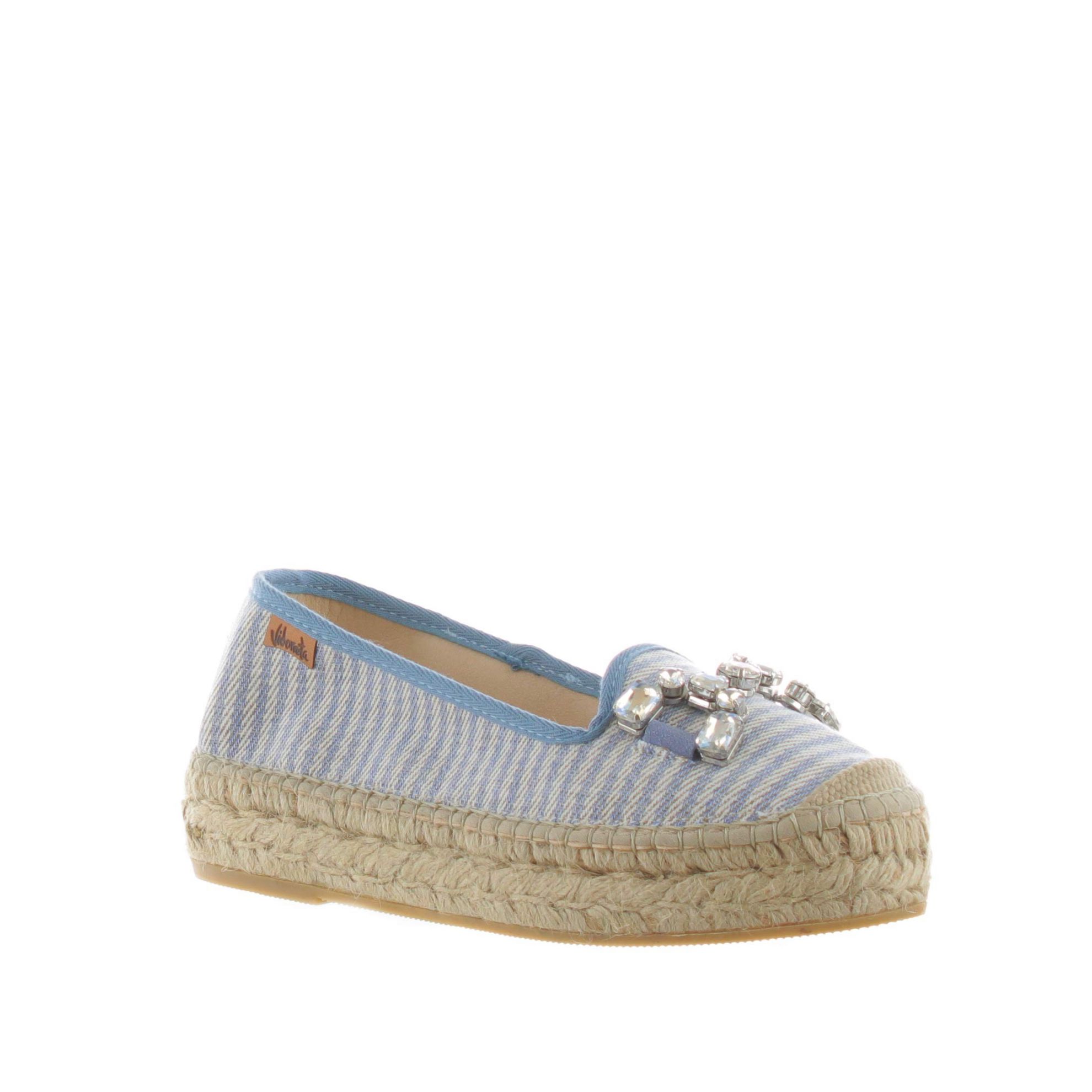 Espadrillas loafer in tessuto rigato