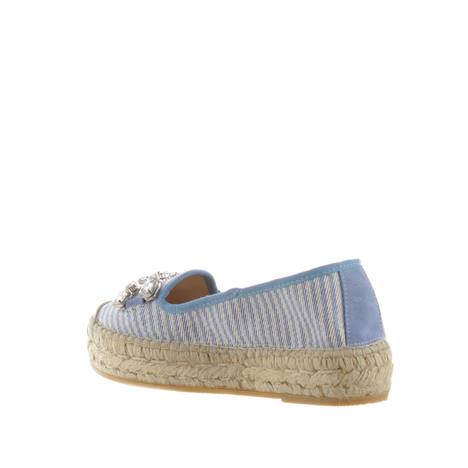 Espadrillas loafer in tessuto rigato