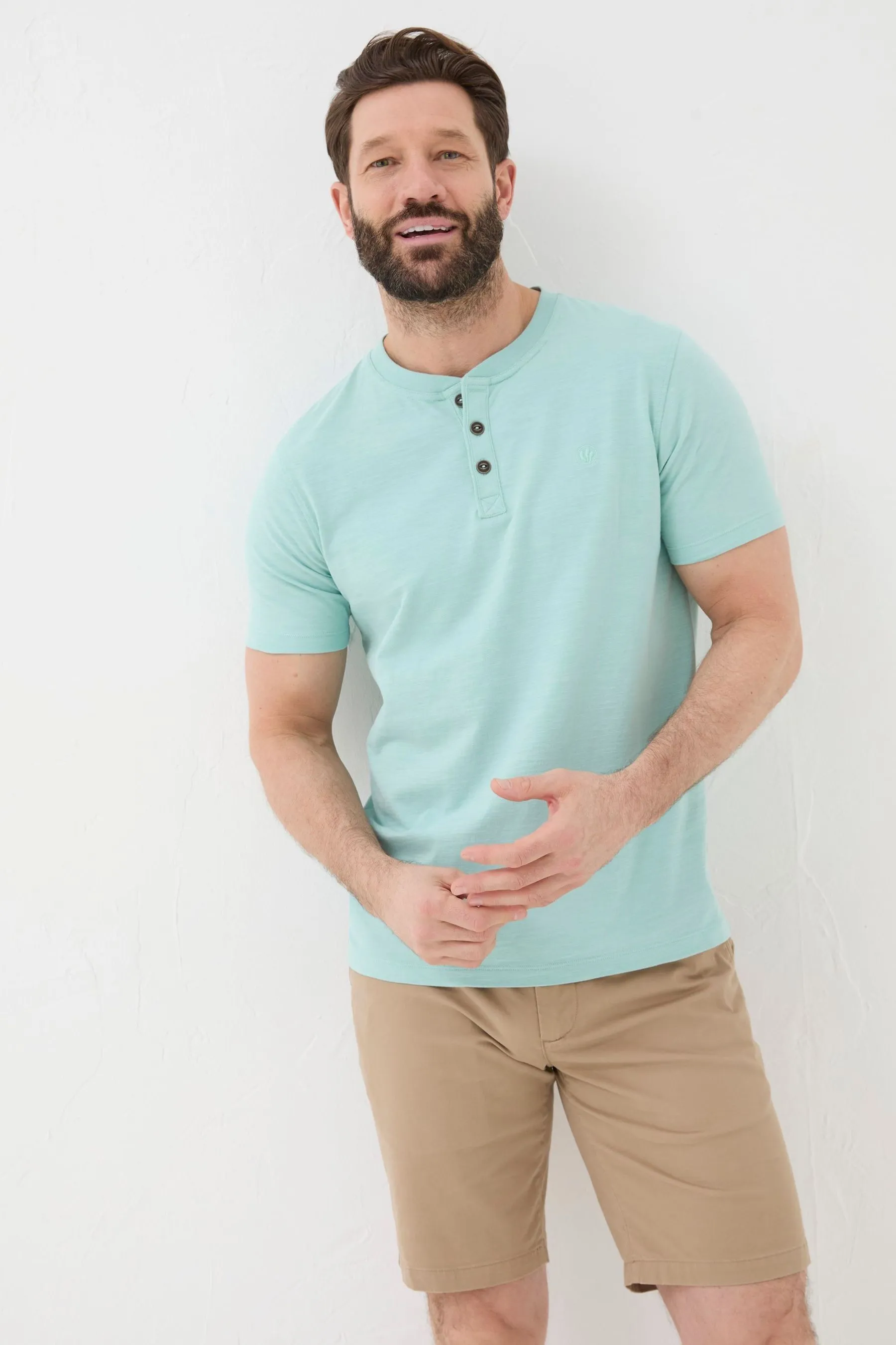 FatFace Woodside Slub Henley T-Shirt