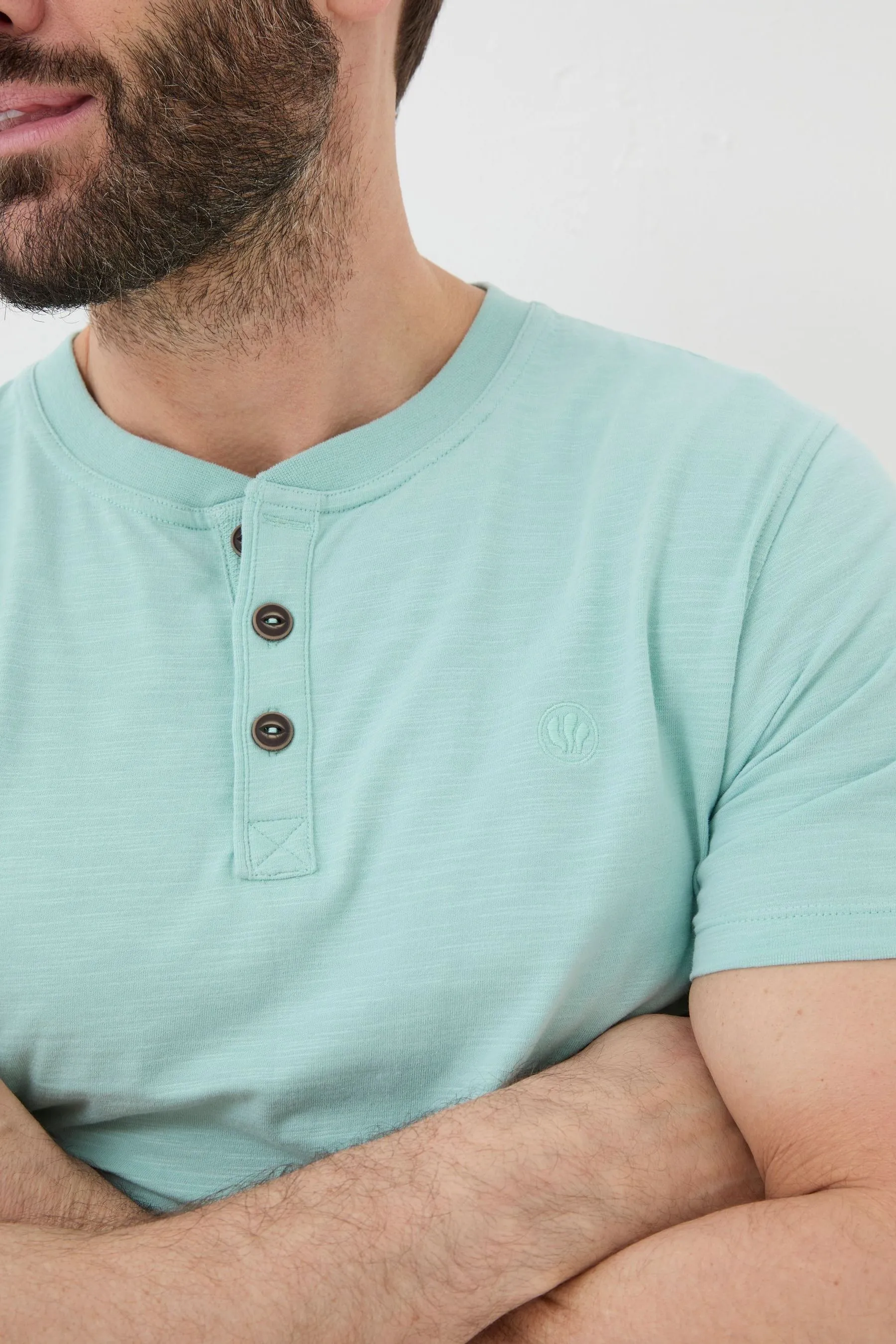 FatFace Woodside Slub Henley T-Shirt