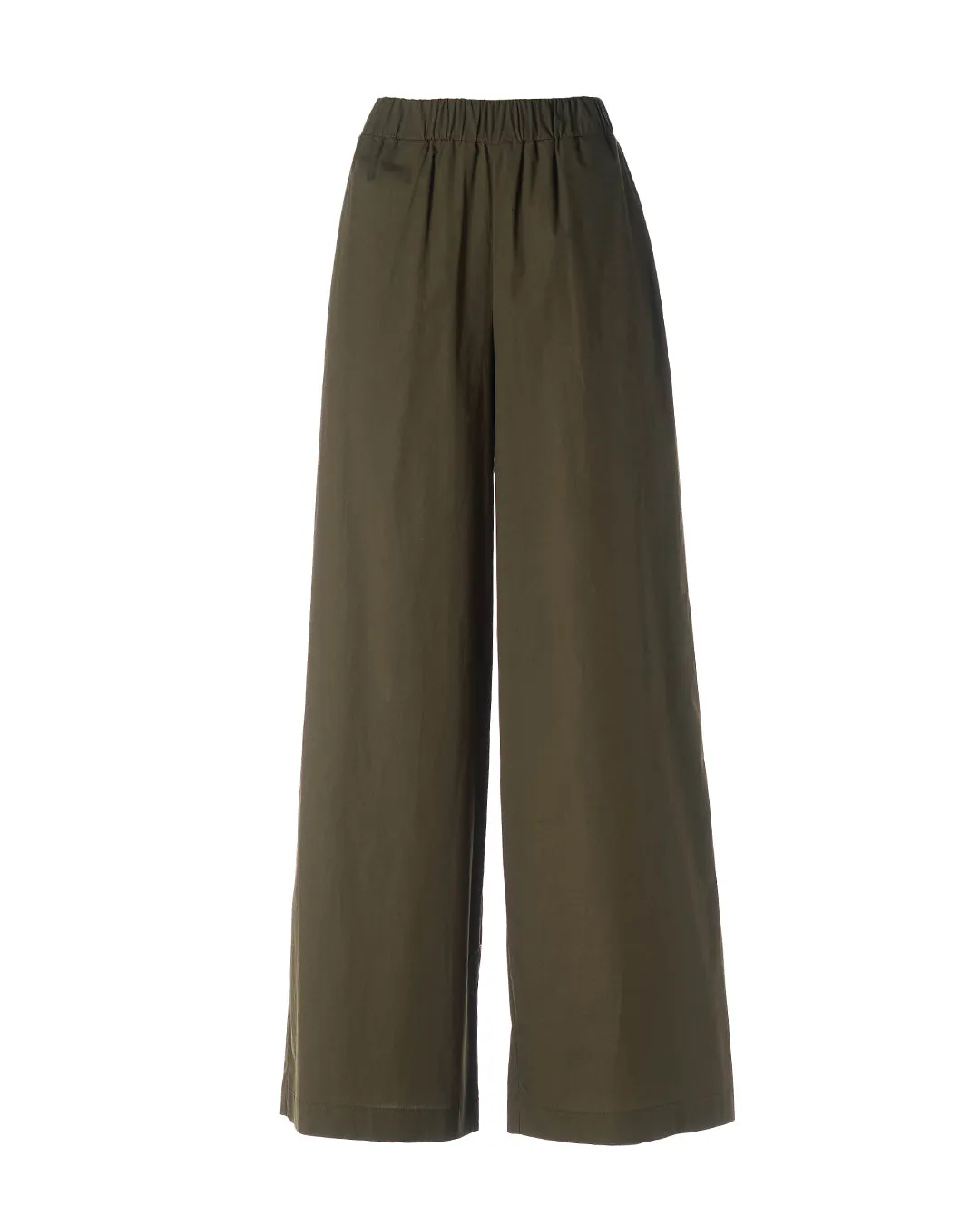 FEDERICA TOSI Pantaloni elastico vita color oliva