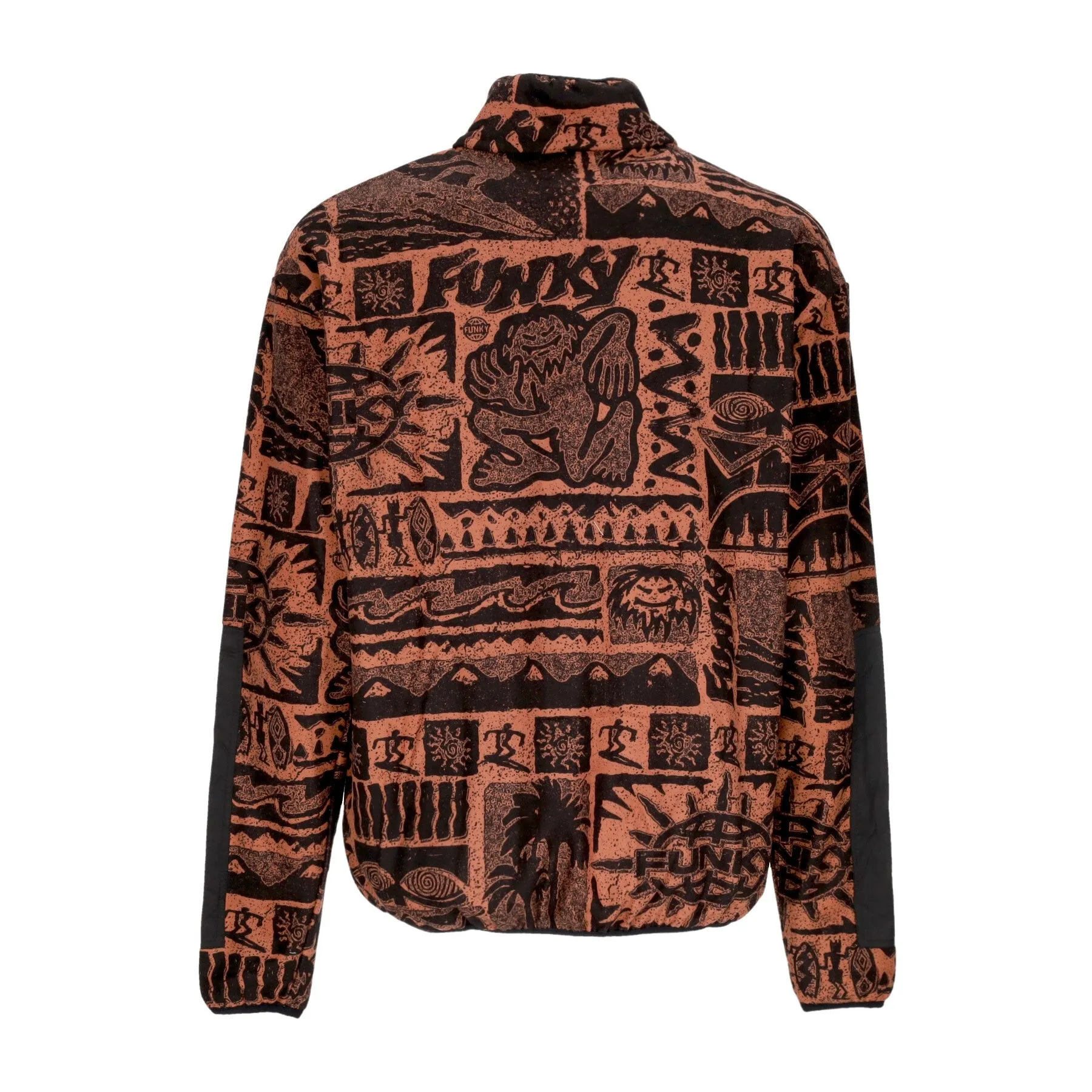 Felpa Collo Alto Uomo Tribe Full Zipper Fleece Rust