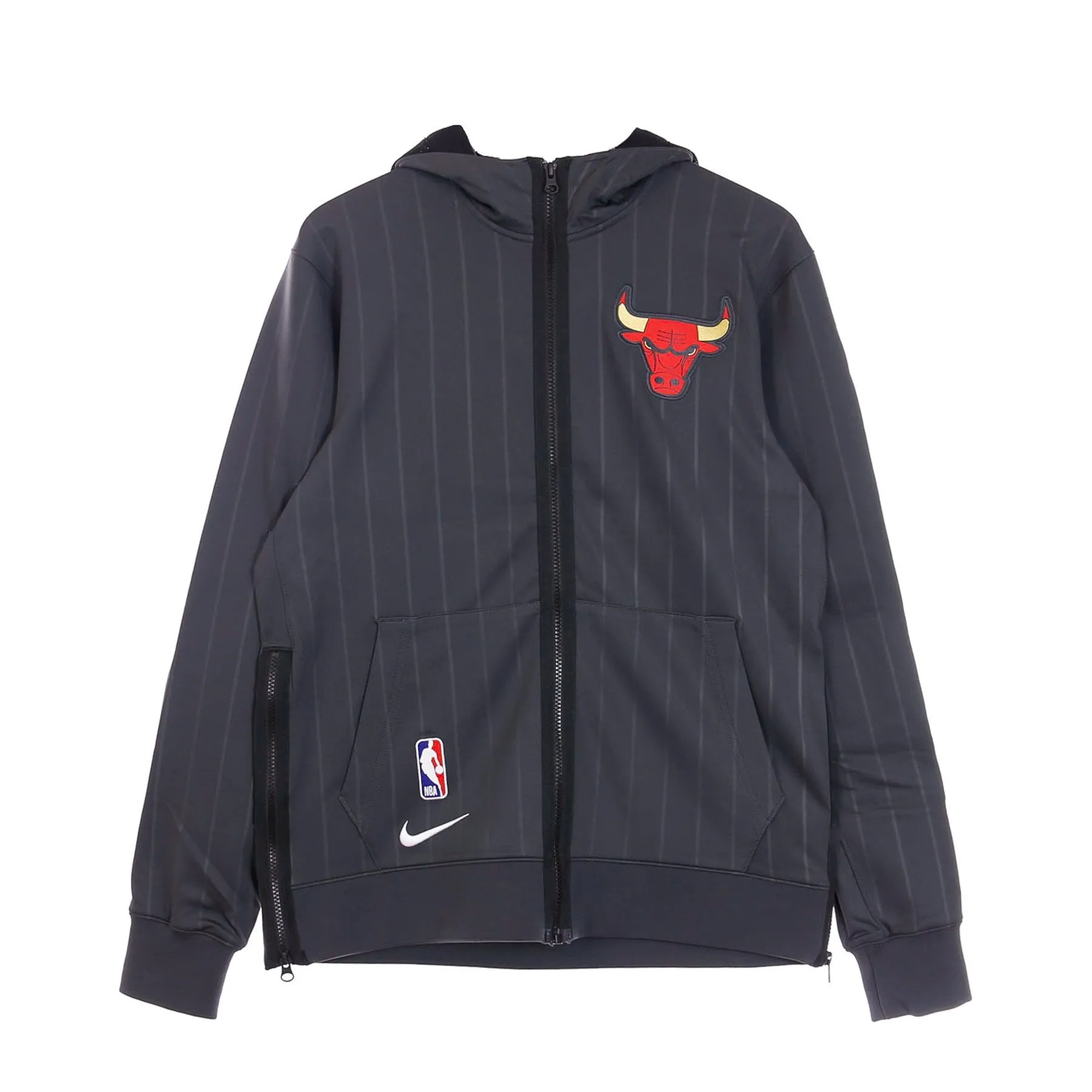 Felpa Leggera Cappuccio Zip Uomo Nba Therma Flex Showtime City Edition Chibul Anthracite/black/white