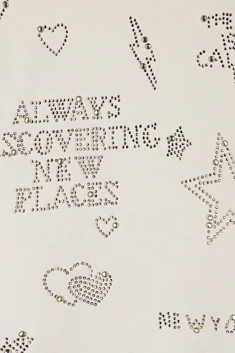 FELPA PANNA CON STRASS BAMBINA