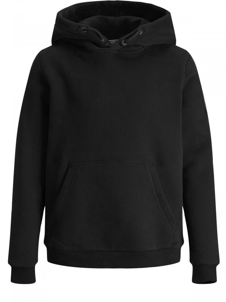 FELPA Ragazzo JACK&JONES 12195178 SWEAT HOOD BLACK BRUSHED