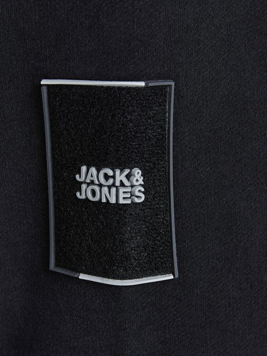 FELPA Ragazzo JACK&JONES 12195178 SWEAT HOOD BLACK BRUSHED