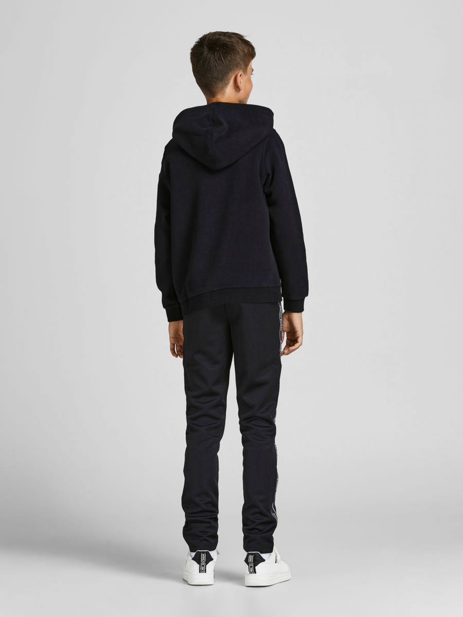 FELPA Ragazzo JACK&JONES 12195178 SWEAT HOOD BLACK BRUSHED