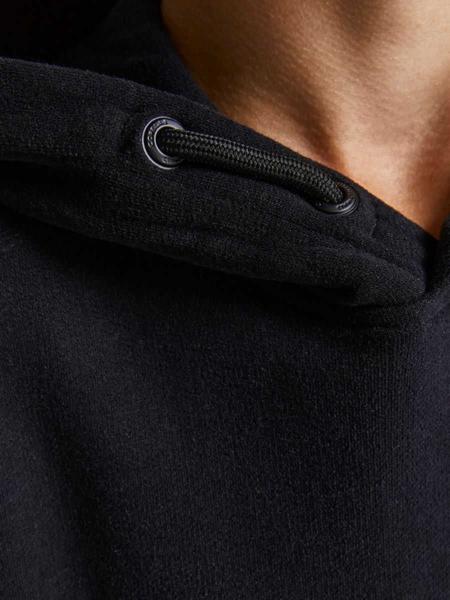 FELPA Ragazzo JACK&JONES 12195178 SWEAT HOOD BLACK BRUSHED