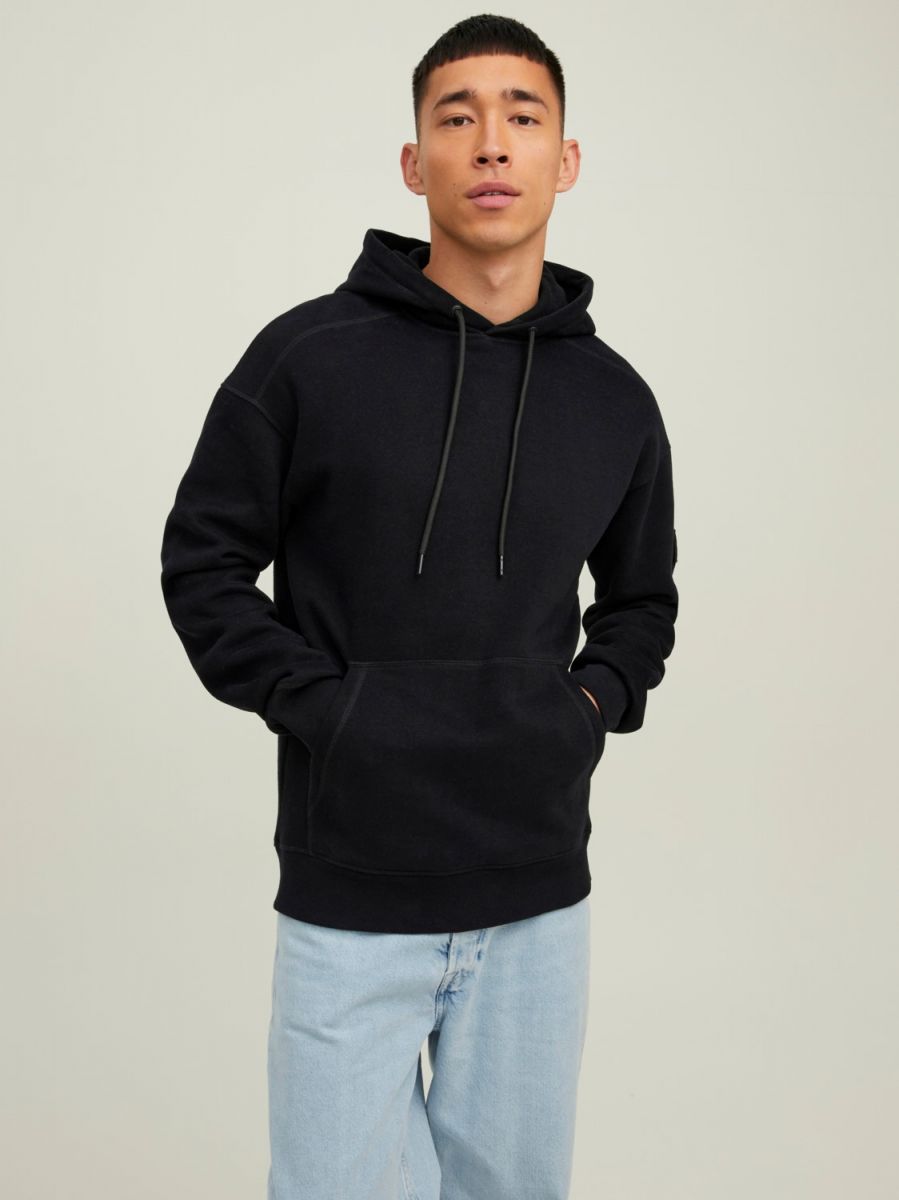FELPA Uomo JACK&JONES 12216342 CLASSIC WAFFLE BLACK