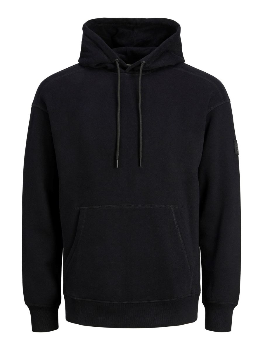 FELPA Uomo JACK&JONES 12216342 CLASSIC WAFFLE BLACK