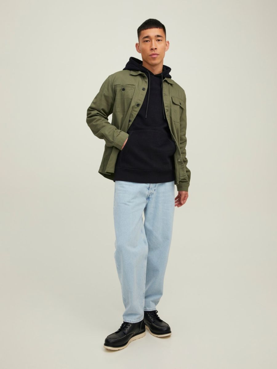 FELPA Uomo JACK&JONES 12216342 CLASSIC WAFFLE BLACK