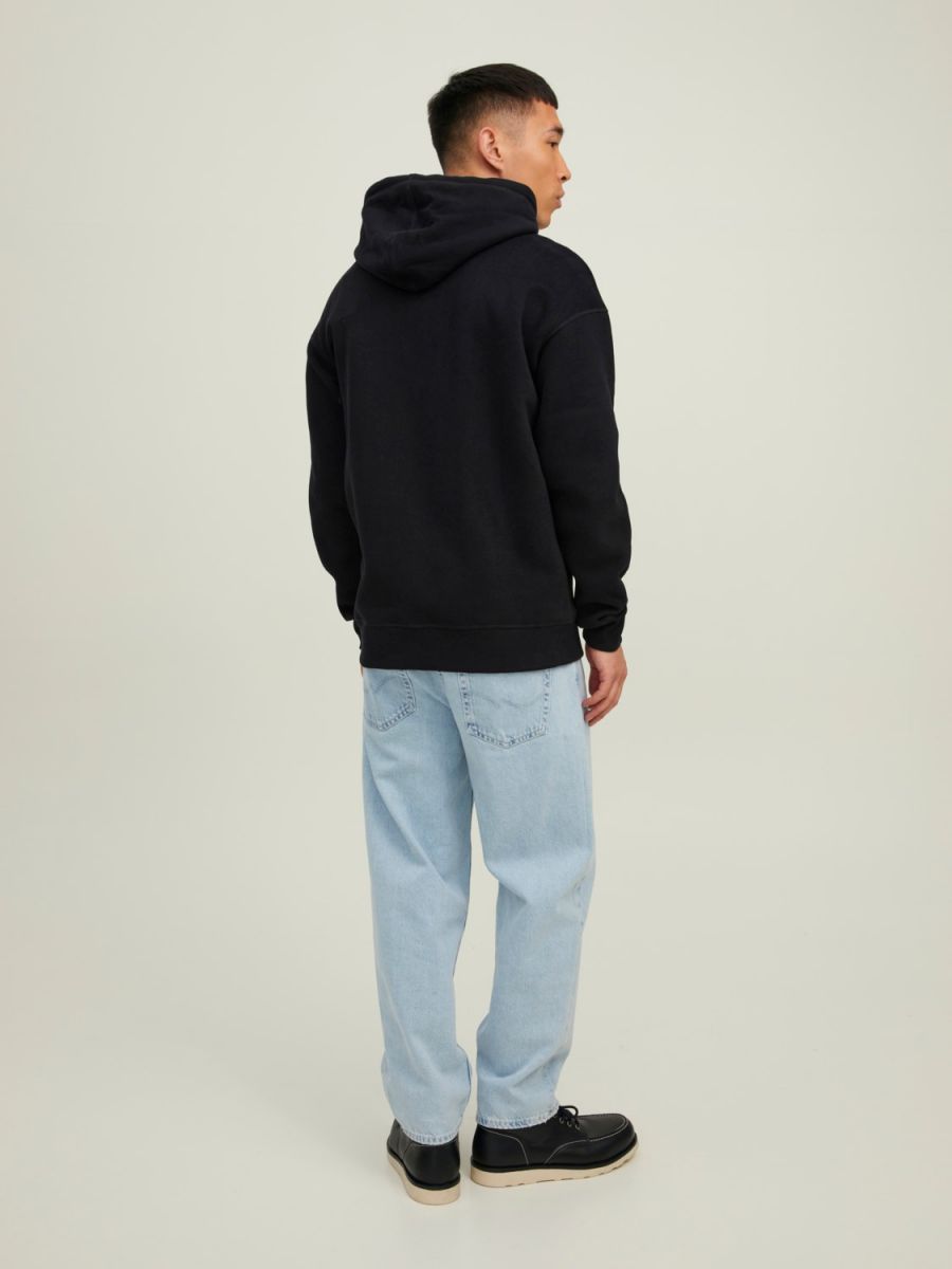 FELPA Uomo JACK&JONES 12216342 CLASSIC WAFFLE BLACK