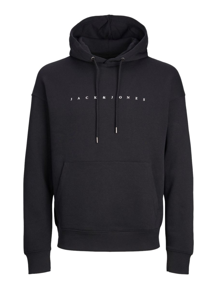 FELPA Uomo JACK&JONES 12243527 STAR JJ SWEAT HOOD BLACK