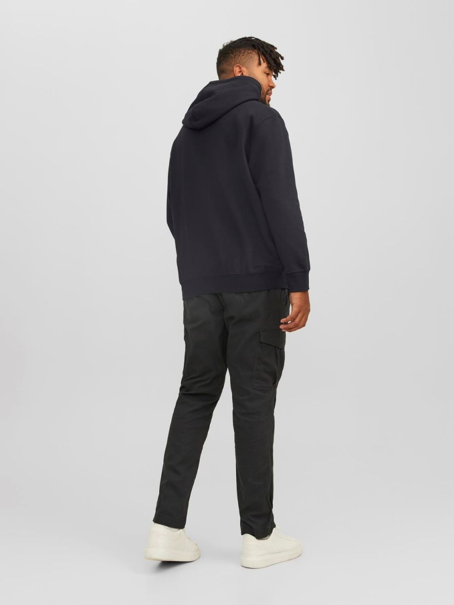 FELPA Uomo JACK&JONES 12243527 STAR JJ SWEAT HOOD BLACK