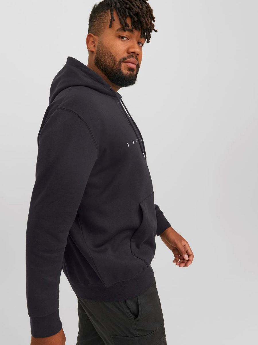FELPA Uomo JACK&JONES 12243527 STAR JJ SWEAT HOOD BLACK
