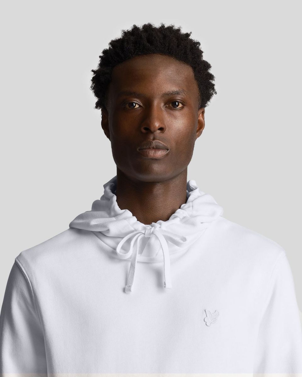 FELPA Uomo LYLE & SCOTT 1874 ML416TON TONAL PULLOVER HOODIE 626 WHITE