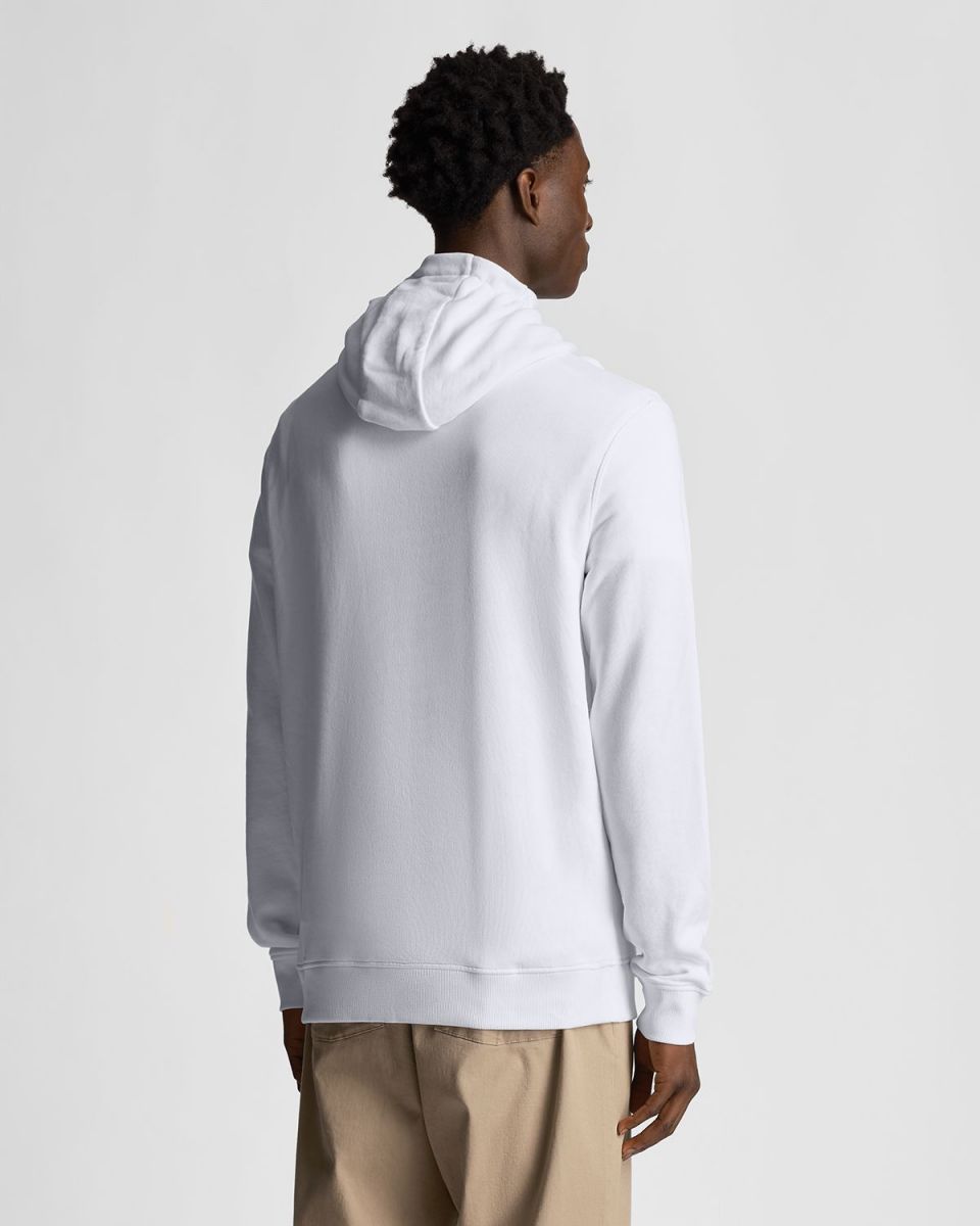 FELPA Uomo LYLE & SCOTT 1874 ML416TON TONAL PULLOVER HOODIE 626 WHITE