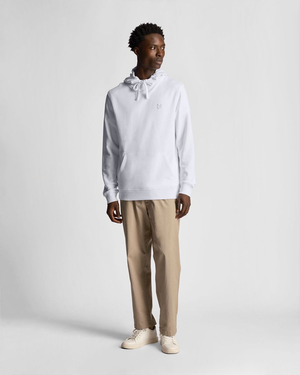 FELPA Uomo LYLE & SCOTT 1874 ML416TON TONAL PULLOVER HOODIE 626 WHITE