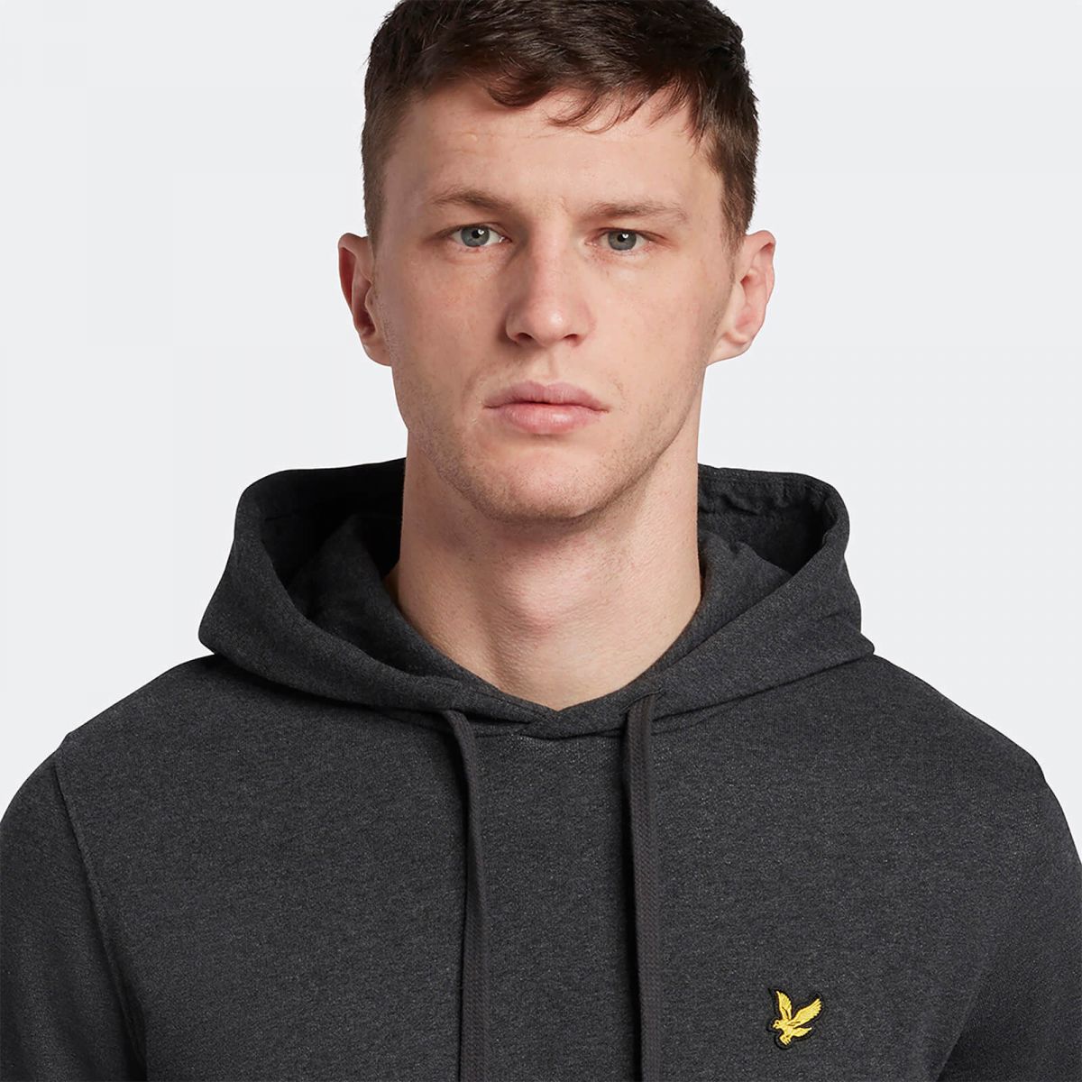 FELPA Uomo LYLE & SCOTT 1874 ML416VOG PULLOVER HOODIE 398 CHARCOAL MARL